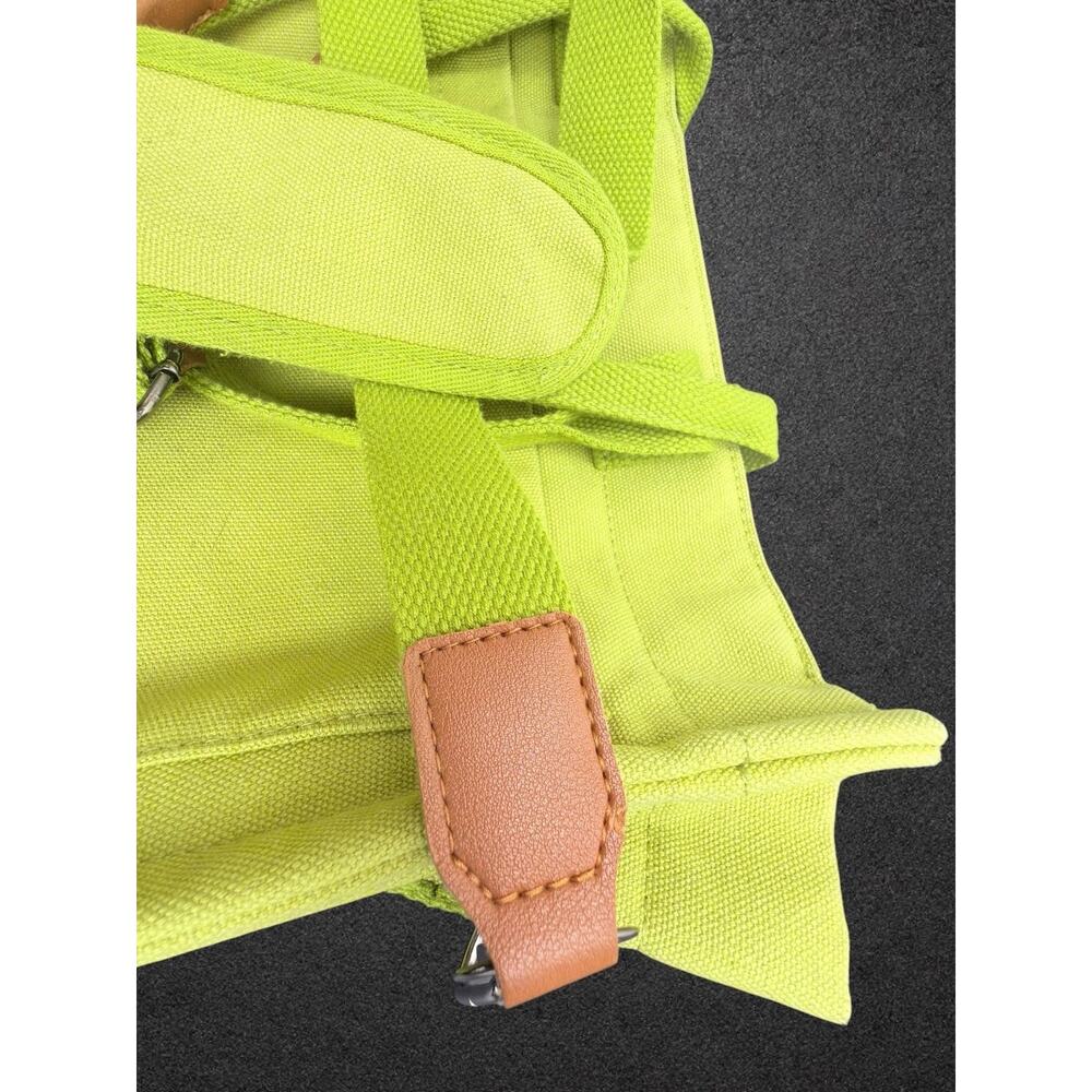 FIORETTO Green Tote Bag Zip Closure w/ Pockets Detachable Adjustable Strap - Picture 10 of 13
